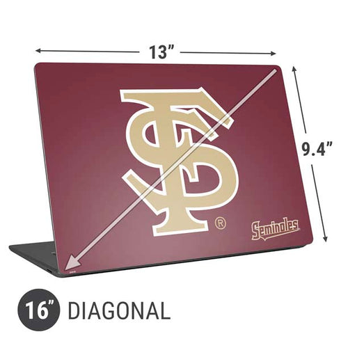 Florida State FSU Seminoles Initials Universal Laptop 16in (13 x 9.4in) Skin